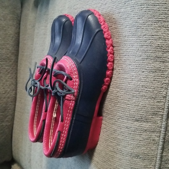L.L.Bean Boots, Pink and Navy, LLBean Duck Boots Size 9 - Picture 4 of 5